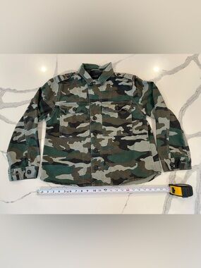 J. Crew womens Green and Brown Camo Button-Down Shirt Jacket